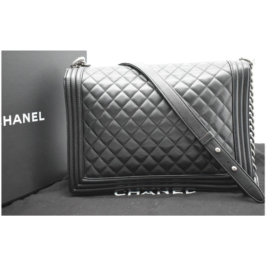 CHANEL Calfskin Quilted Large Boy Flap Black 1312040