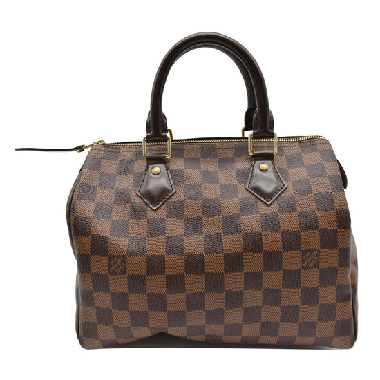 LOUIS VUITTON Speedy 25 Damier Ebene Satchel Bag Brown