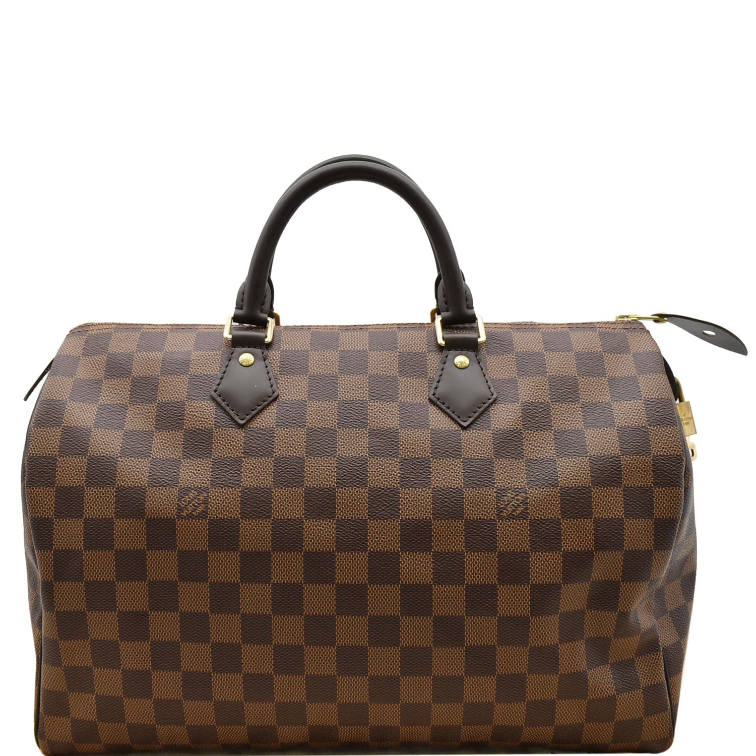 LOUIS VUITTON Speedy 35 Damier Ebene Satchel Bag Brown