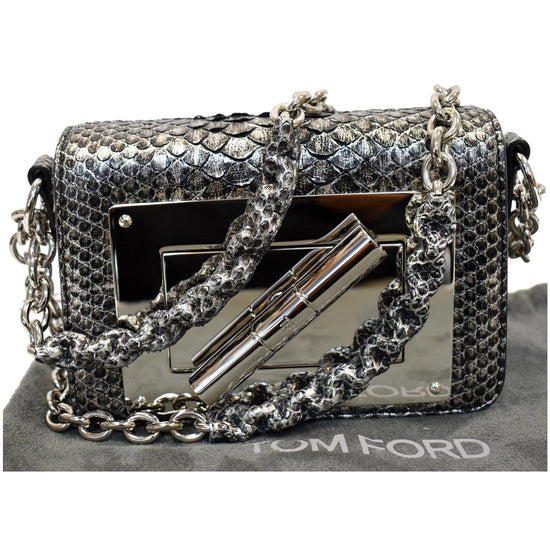 Shop Tom Ford Laminated Python Small Chain Natalia Bag
