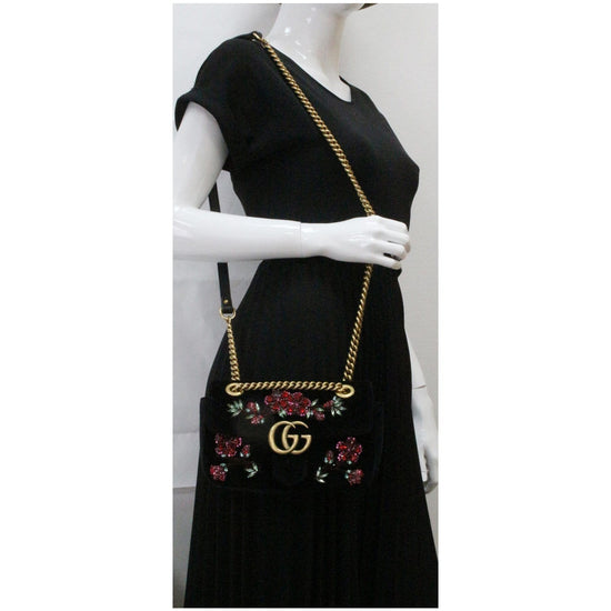 GG Marmont small floral shoulder bag