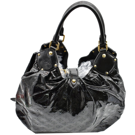 Pre-owned LOUIS VUITTON Surya Mahina Black Leather Shoulder Tote