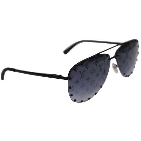 Louis Vuitton Black/Silver The Party Aviator Sunglasses Louis