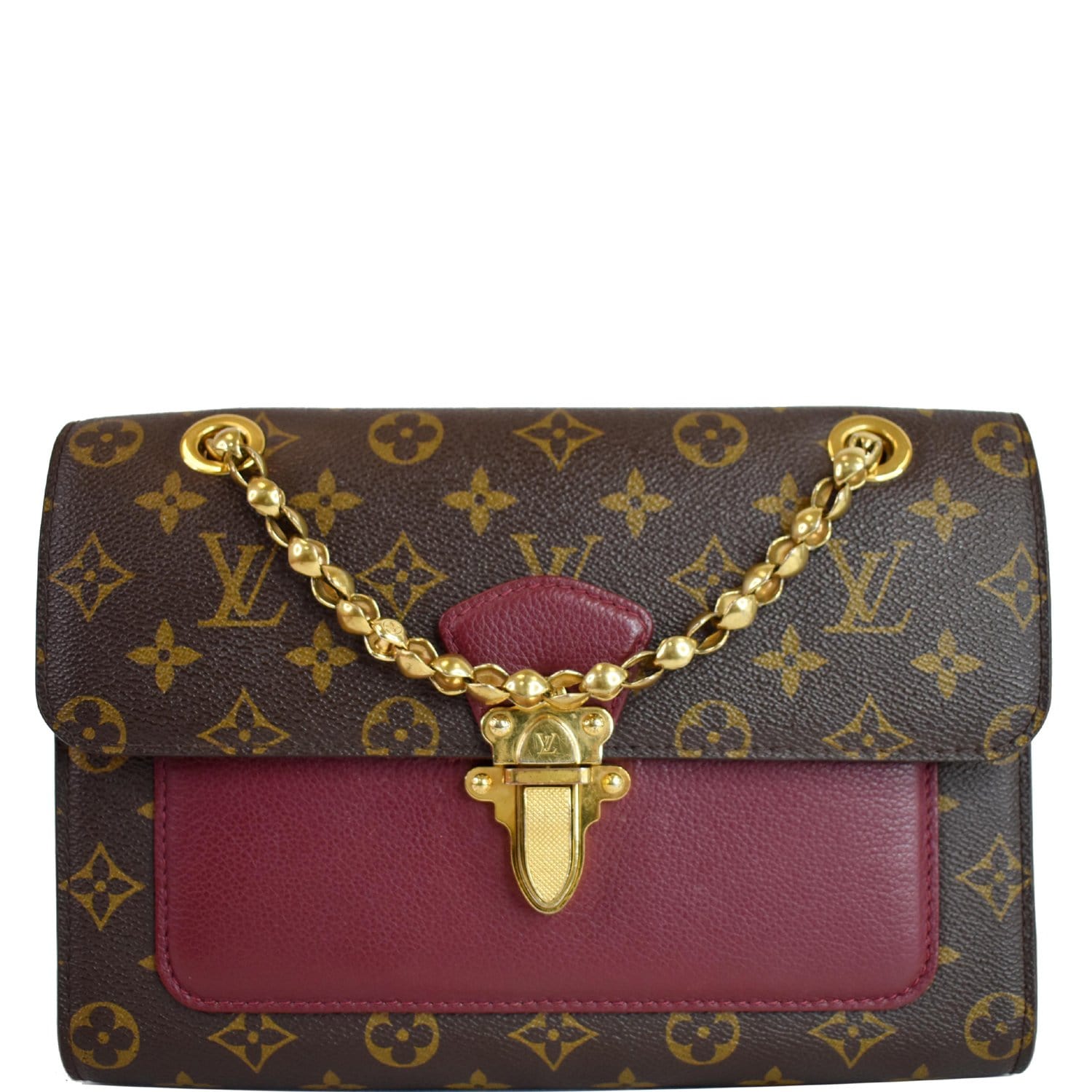 Louis Vuitton Monogram Canvas & Black Leather Victoire Chain Bag