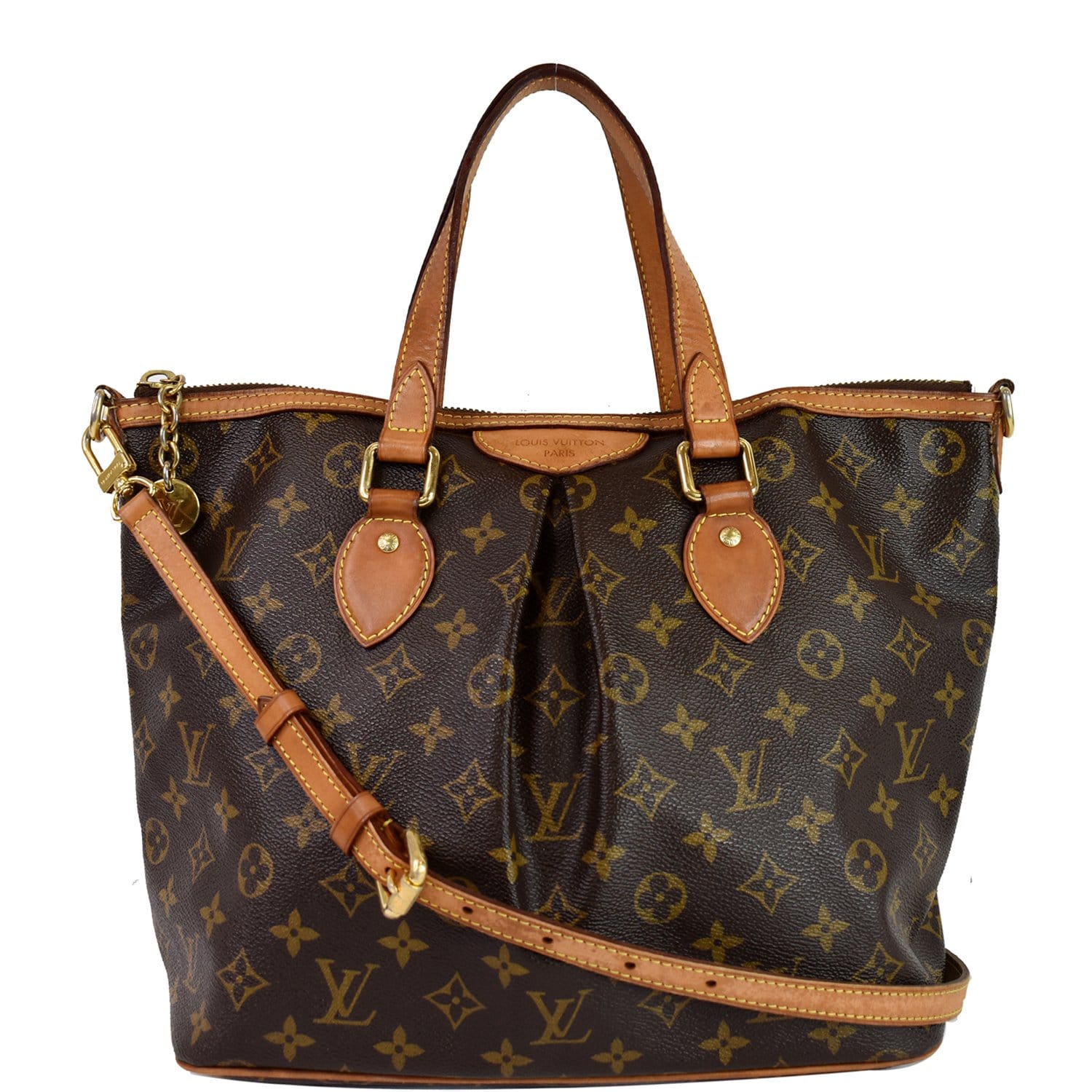 Used Brown Louis Vuitton Monogram Canvas Palermo PM Shoulder Bag