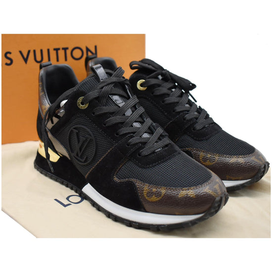 LOUIS VUITTON Calfskin Run Away Sneakers 7.5 Brown 466522