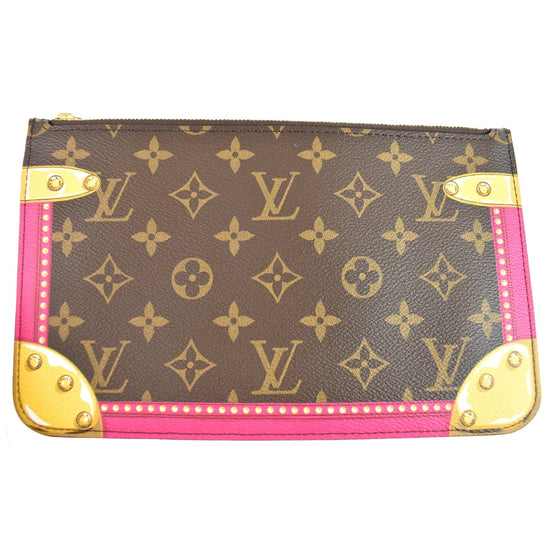 Louis Vuitton Rare Summer Trunks Monogram Neverfull Pochette GM Wristlet Bag