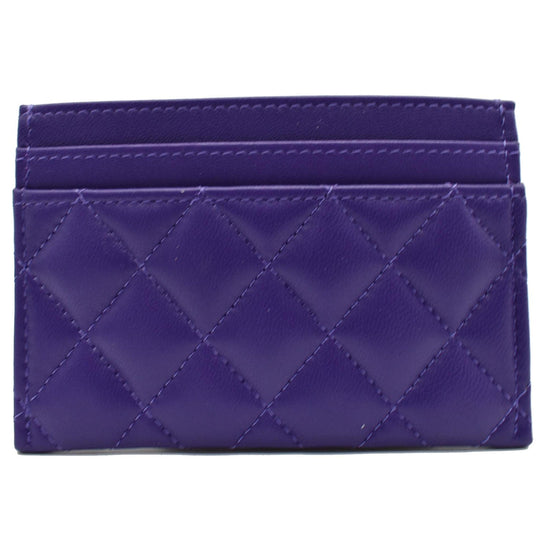 Leather wallet Chanel Purple in Leather - 25099051