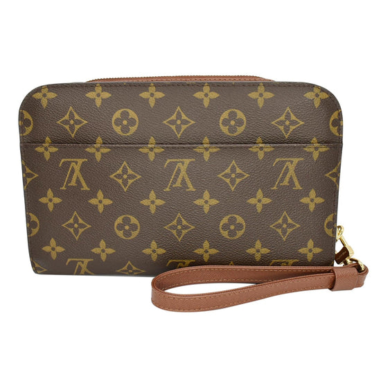 Louis Vuitton Brown Monogram Canvas Orsay Wrist Clutch Bag with brass  hardware For Sale at 1stDibs