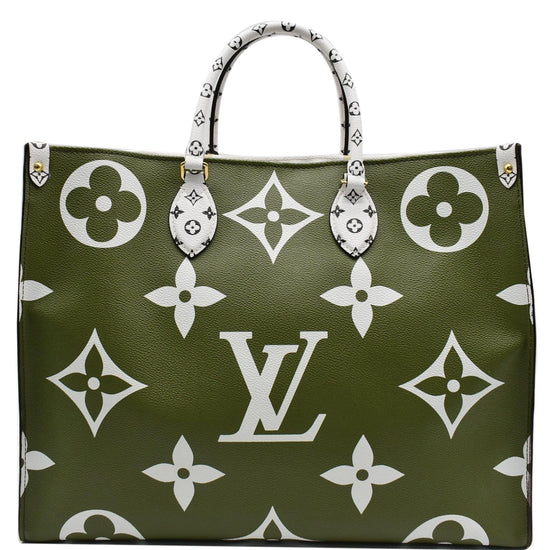 Louis Vuitton Onthego Monogram Giant Khaki Green/White in Coated Canvas  with Gold-tone - US