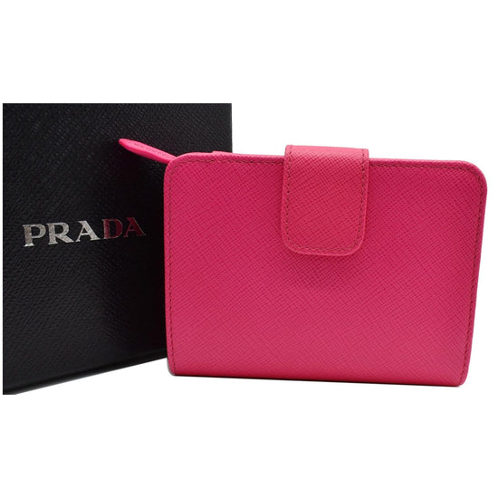 Prada Pink Saffiano Zip Around Wallet QNADVD3RPB020