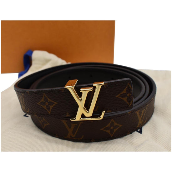 Louis Vuitton - Authenticated Initiales Belt - Leather Brown Abstract for Women, Very Good Condition