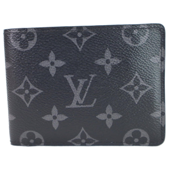 LOUIS VUITTON Monogram Eclipse Canvas Multiple Wallet Black/Grey