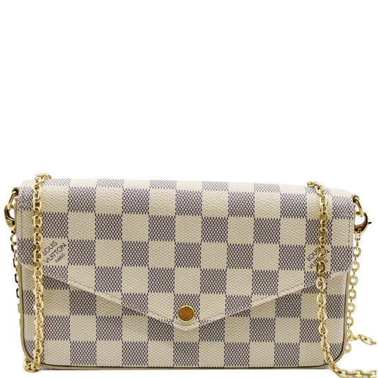 White Louis Vuitton Damier Azur Pochette Felicie Crossbody Bag, Personalized Louis Vuitton Speedy 35