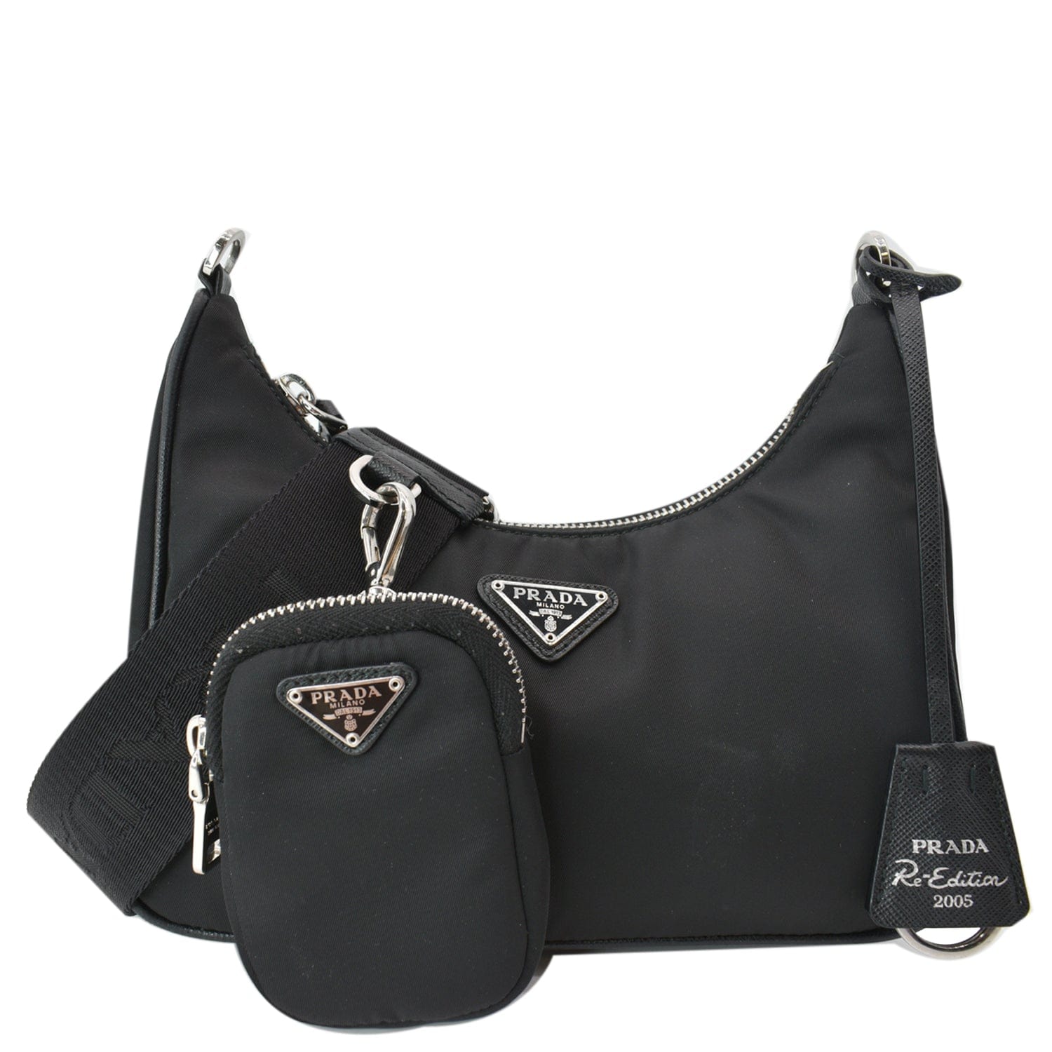 Prada Re-Edition 2005 Nylon Bag Black/Black in Nylon with Silver-tone - US