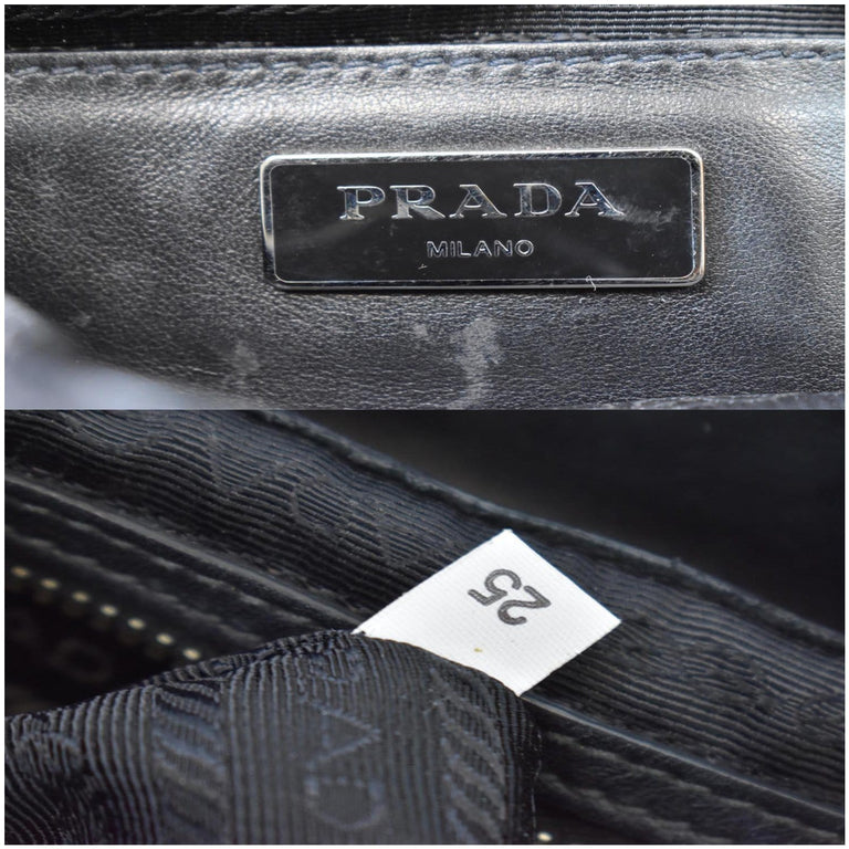 PRADA Milano Double Pocket Leather Backpack Bag Black