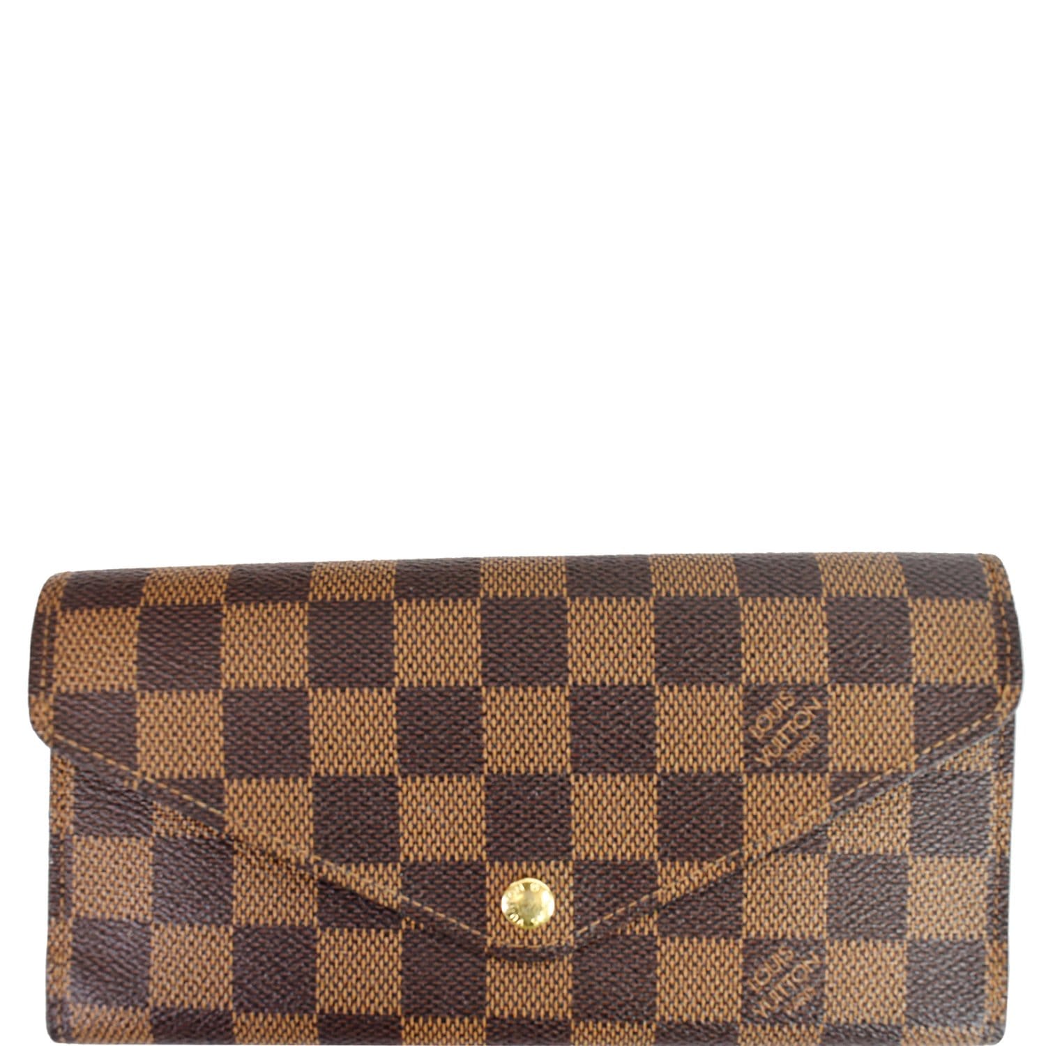 Authentic LOUIS VUITTON LV Vintage Check Damier Sarah Wallet Envelope  Leather