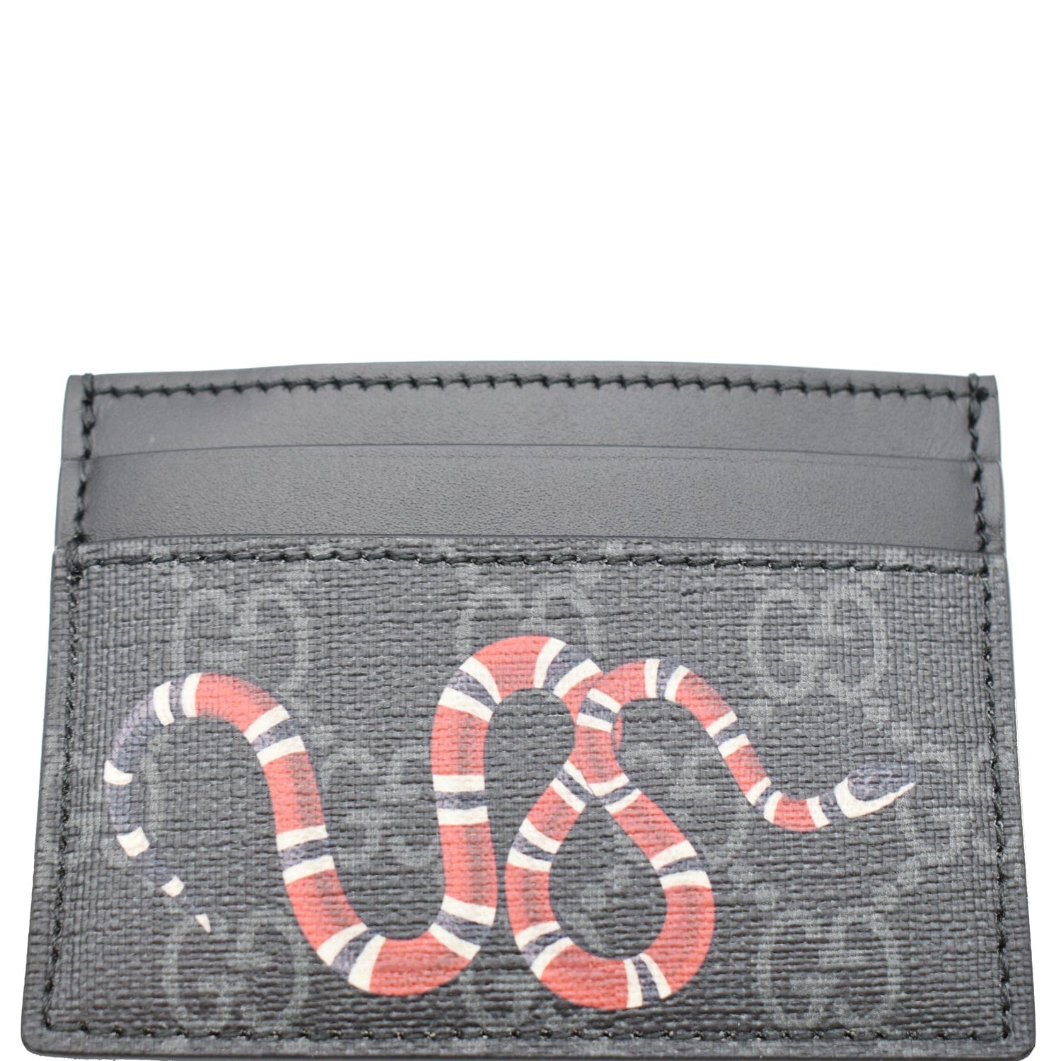 Gucci - Black Kingsnake GG Supreme Leather Card Holder - Men'S -  Leather/Canvas for Men