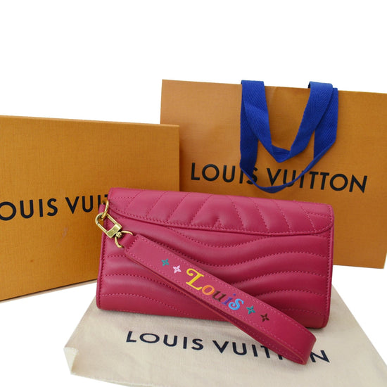 Louis Vuitton Rose Freesia Leather New Wave Long Wallet Louis