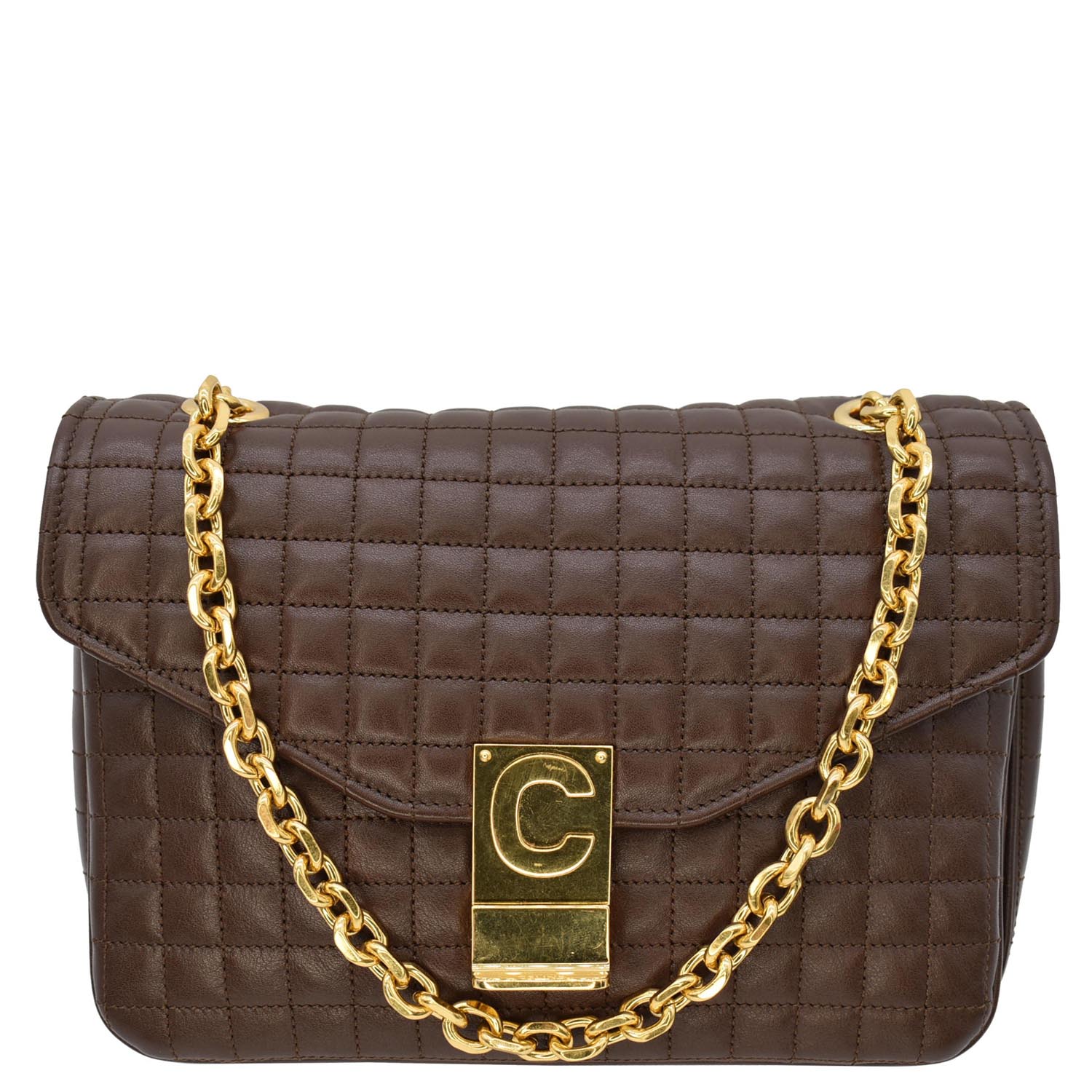 Céline Celine Leather Medium Belt Bag Brown Pony-style calfskin