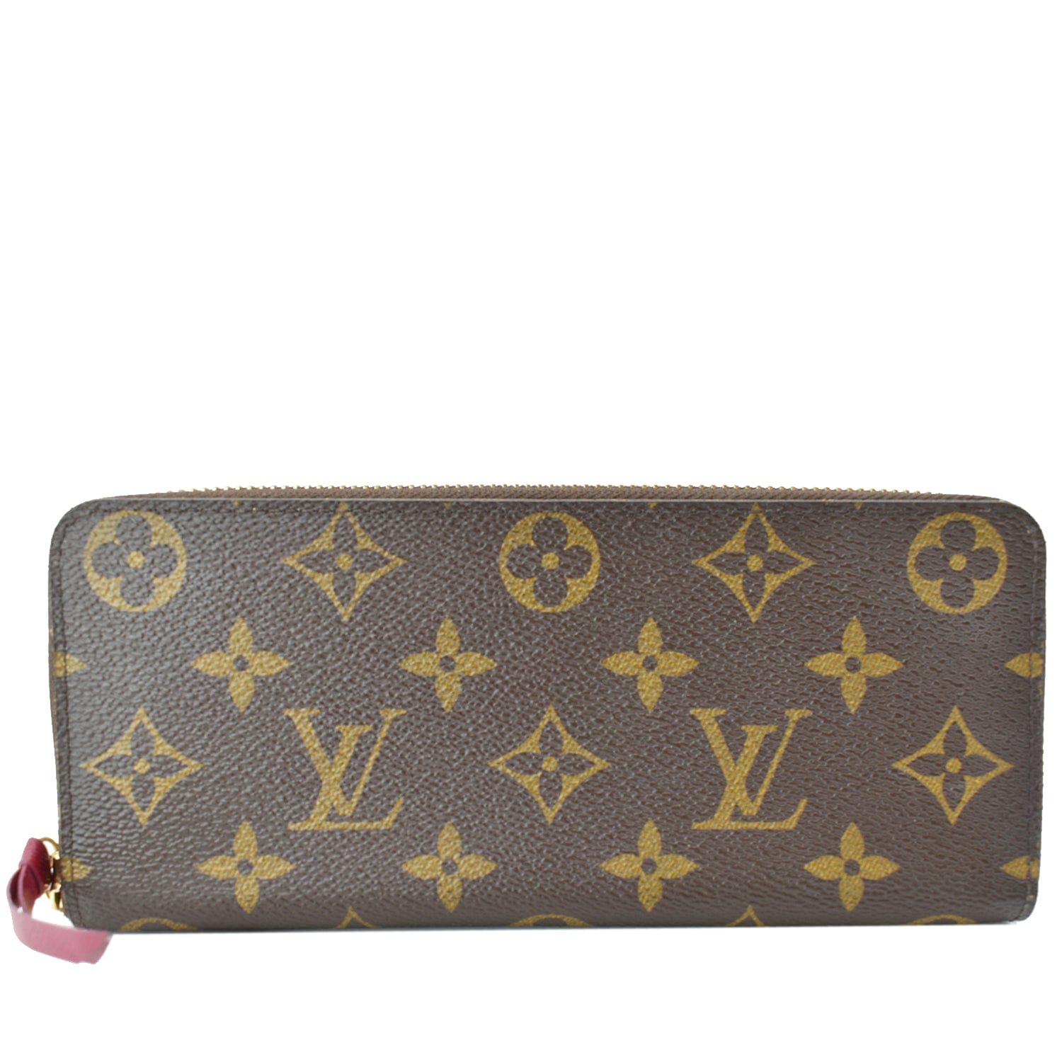 Clemence Wallet in Monogram, Colored Leather Zip