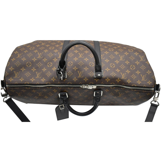 LOUIS VUITTON Keepall Bandouliere 55 Monogram Macassar Travel Bag Brow