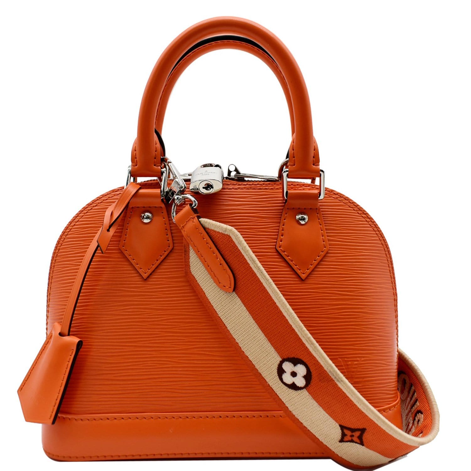 LOUIS VUITTON Alma BB Jacquard Epi Leather Crossbody Bag Orange