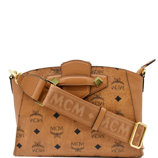 Mcm Mini Anna Visetos Canvas Crossbody Bag - Cognac MWRBSNN01CO  8809675915969 - Handbags, MCM - Jomashop