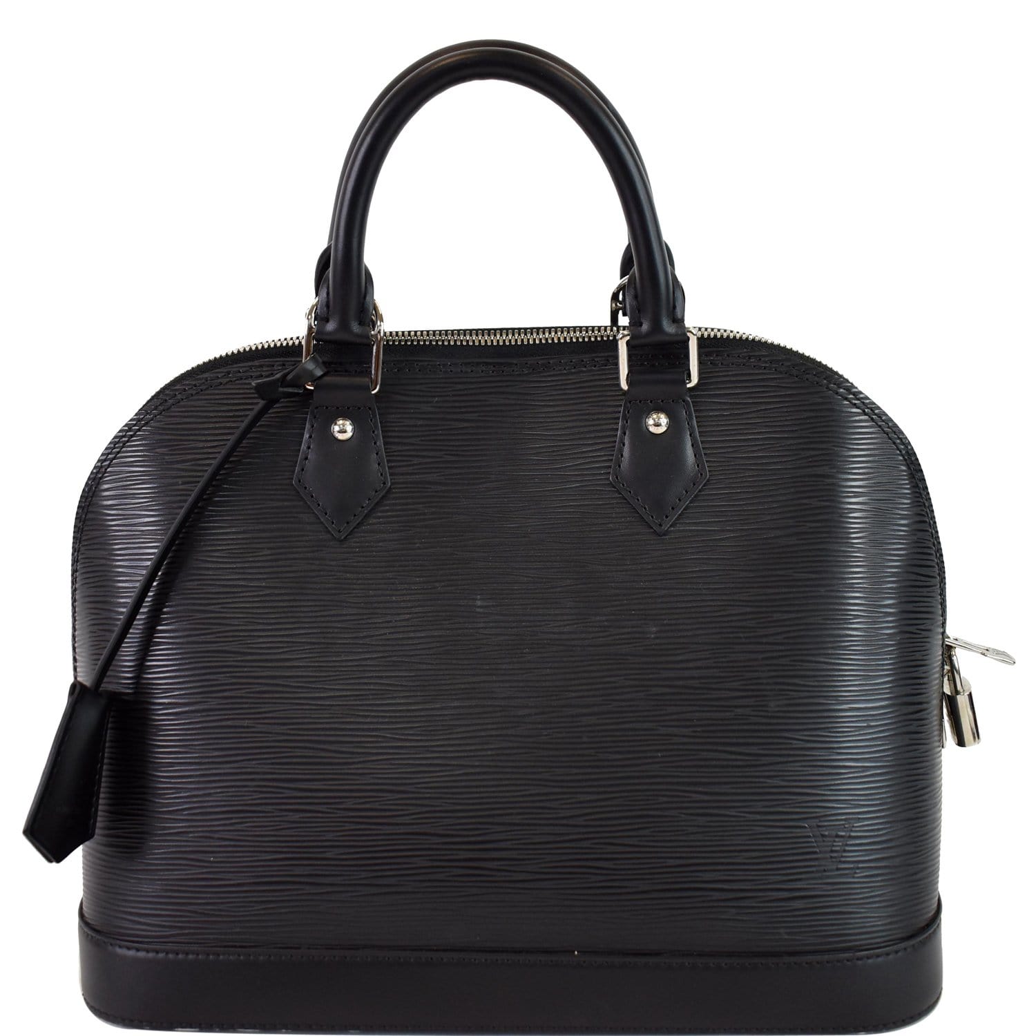 LOUIS VUITTON Alma PM Epi Leather Satchel Bag Black