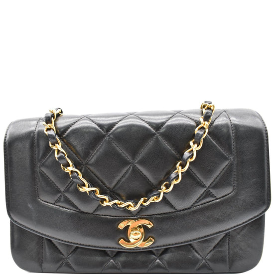 Diana leather handbag Chanel Black in Leather - 38216561