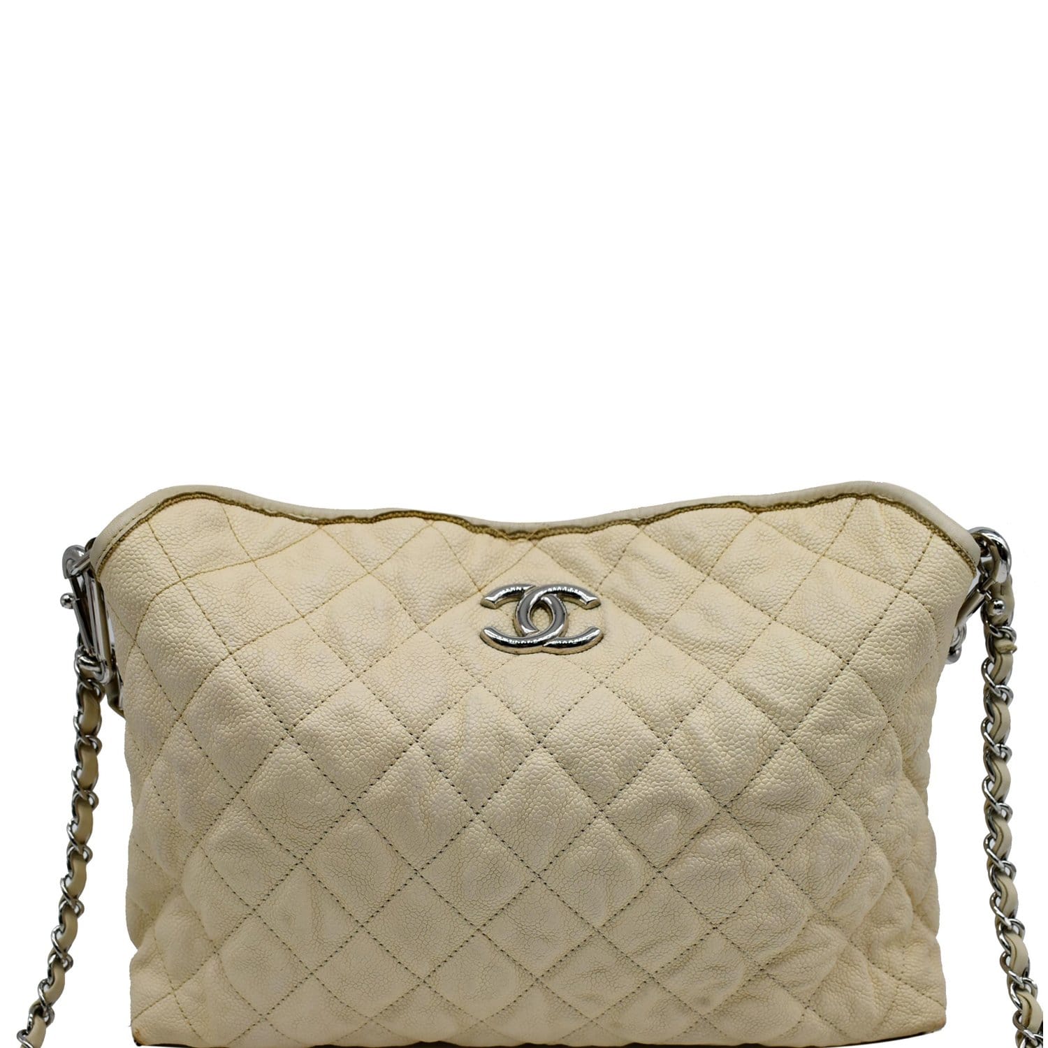 Vintage Chanel Quilted Suede Hobo Bag