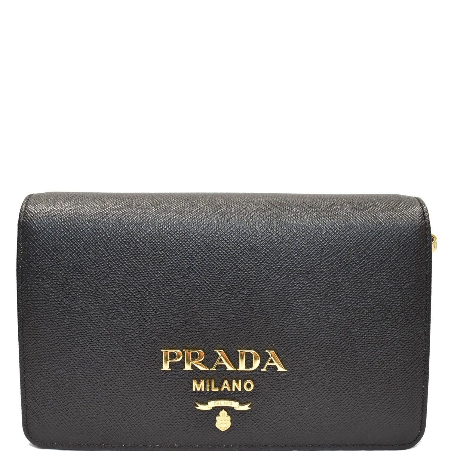 Prada Black Saffiano leather mini pouch