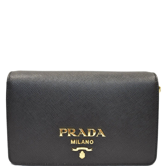 Prada Saffiano Mini Crossbody Bag, Black (Nero)