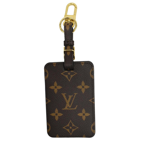 LOUIS VUITTON Name Tag 5 Set Brown Leather Bag Accessories Authentic 06082
