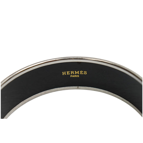 Hermes Wide Enamel Bangle (Pink Prancing Horse Motif)