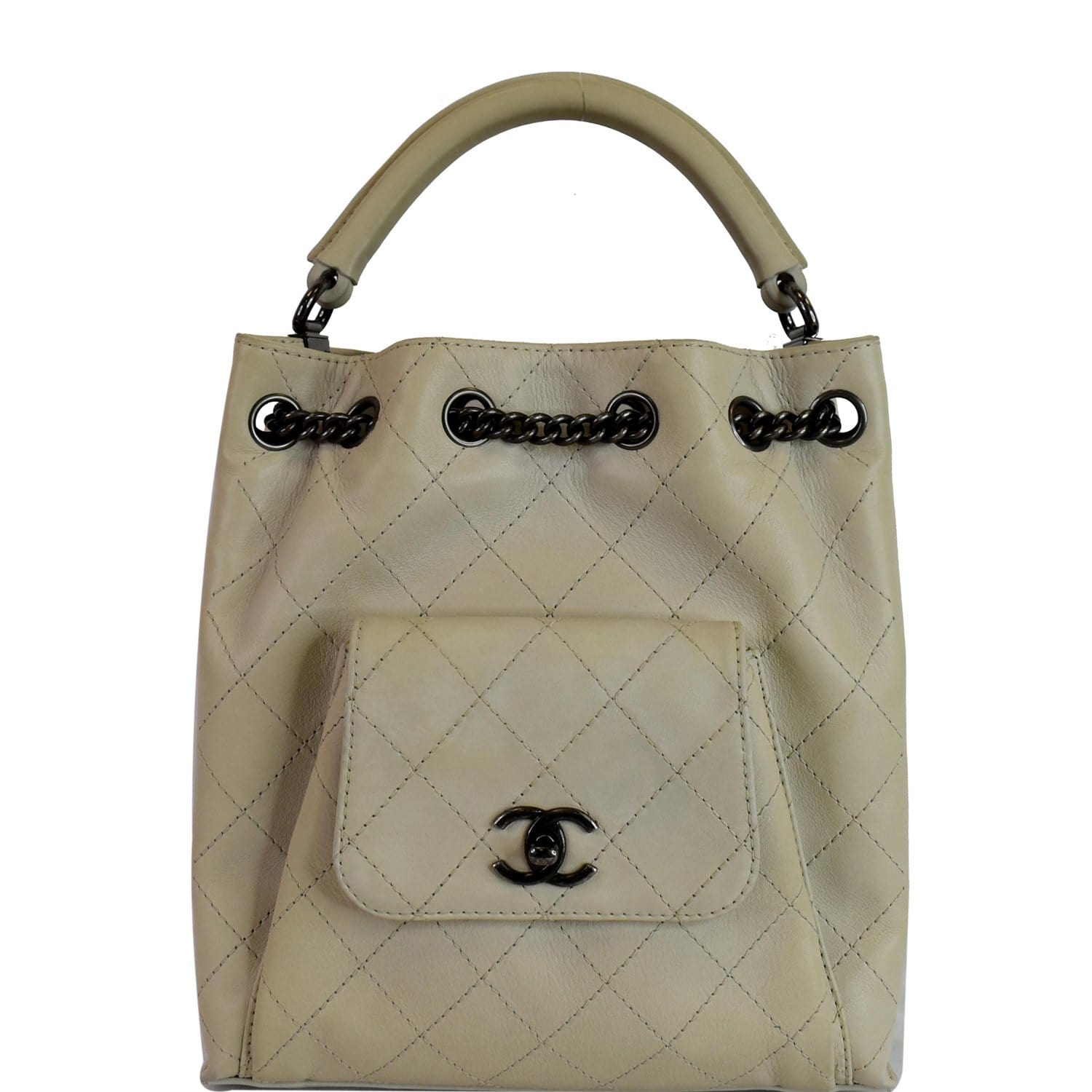Chanel Coral Calfskin Double Pocket Drawstring Backpack, myGemma, CA