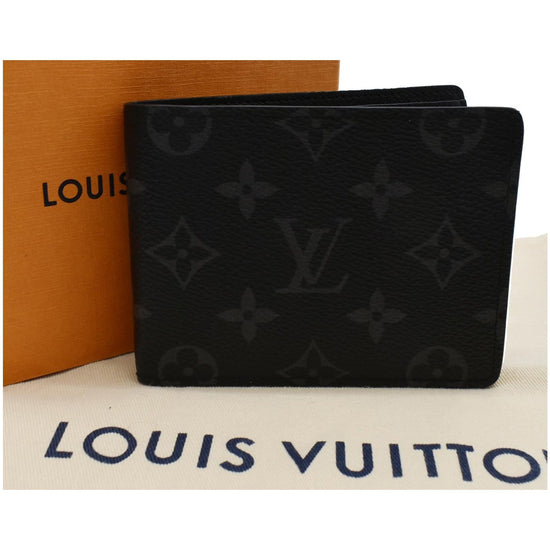 LOUIS VUITTON Monogram Eclipse Canvas Multiple Wallet Black/Grey