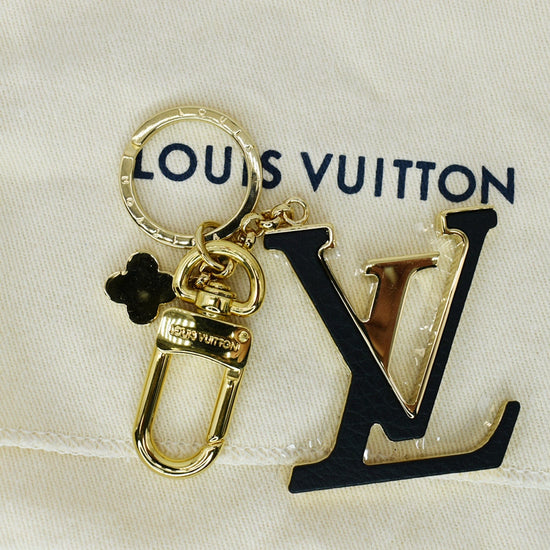 Auth LOUIS VUITTON Bottle Opener Key Ring Chain Bag Charm Black