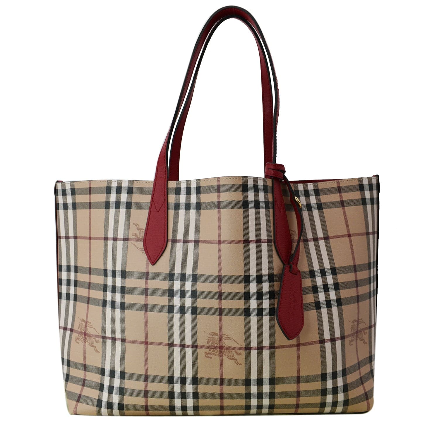 Burberry Reversible Tote Haymarket Coated Canvas and Leather