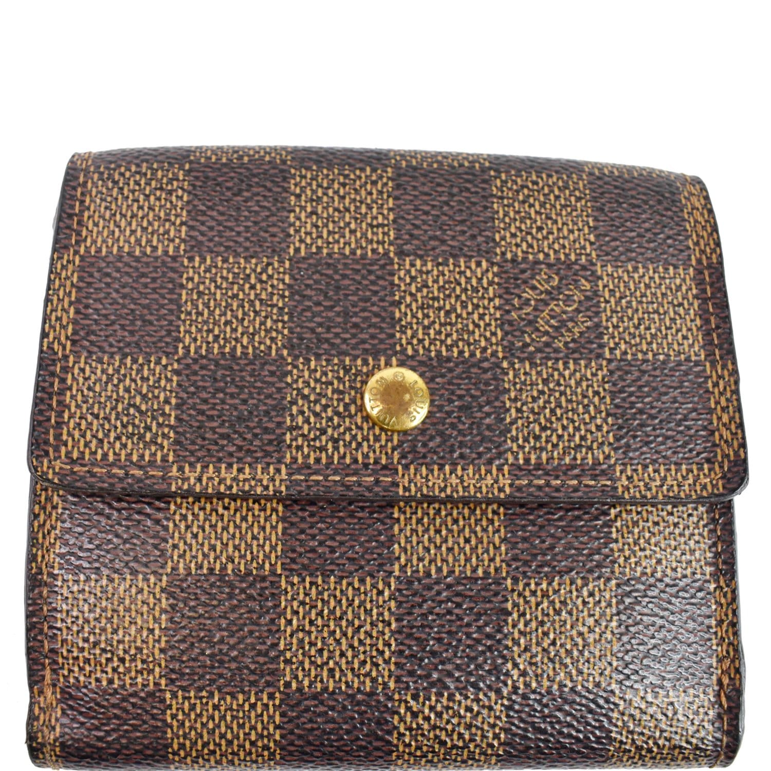 Louis Vuitton Wallet Elise Damier Ebene Brown in Canvas with Gold-tone - US
