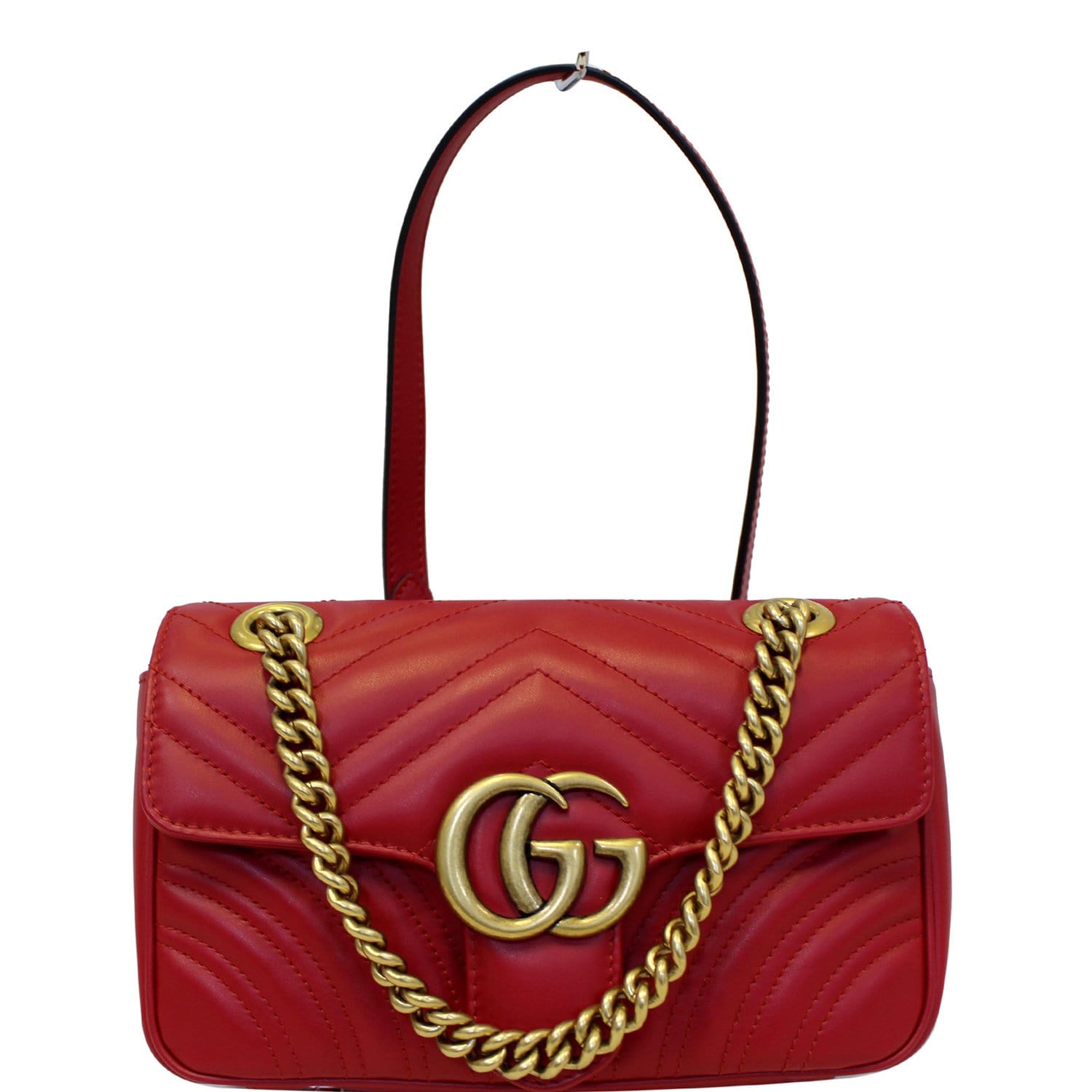 Gucci Marmont Double G Leather Mini Phone Crossbody Bag
