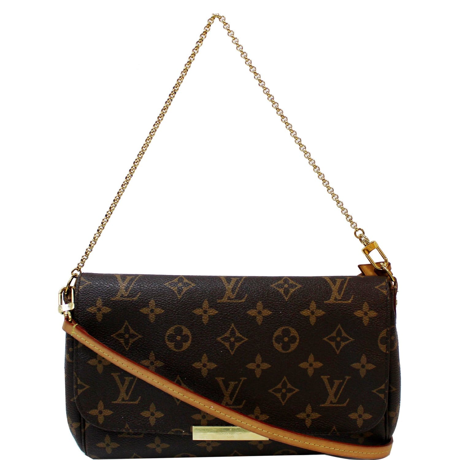 LOUIS VUITTON Favorite MM Monogram Canvas Crossbody Bag Brown