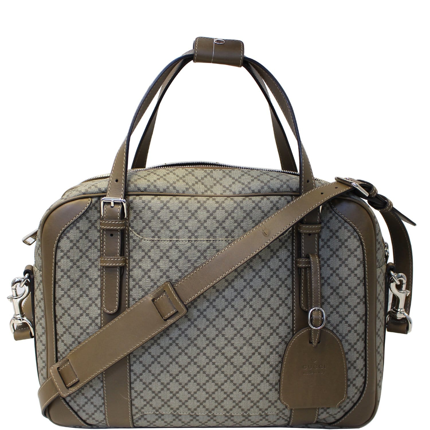Gucci Travel Bag Diamante Men&#39;s Briefcase Beige