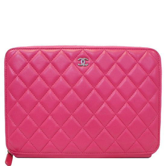 Chanel Pink Quilted Caviar Filigree Compact Wallet Q6A4QZ0FPB000