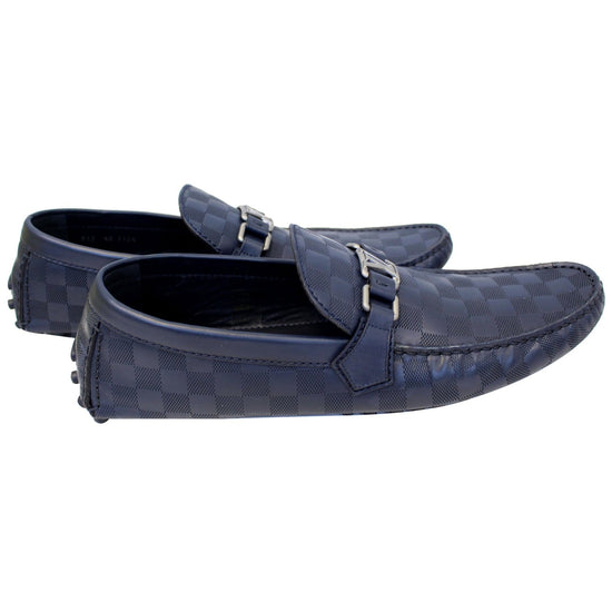 LOUIS VUITTON Mens Damier Infini Hockenheim Moccasin Loafers 9