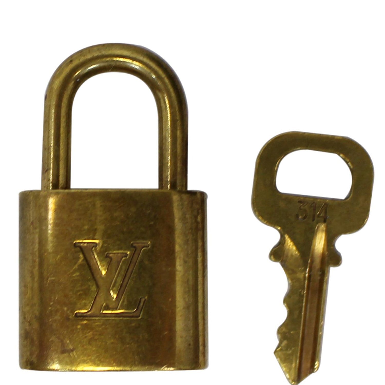 LOUIS VUITTON Padlock Key Cadena Gold Polished #333 Triples Same numbers !