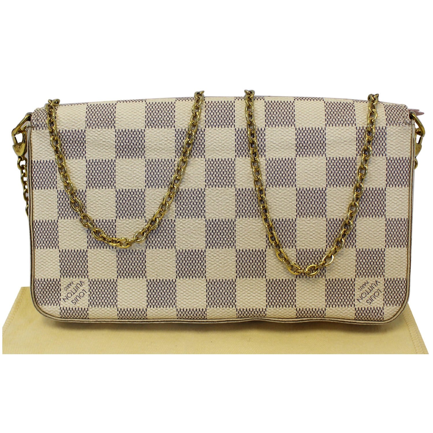 LOUIS VUITTON Pochette Felicie Damier Azur Crossbody Bag White-US