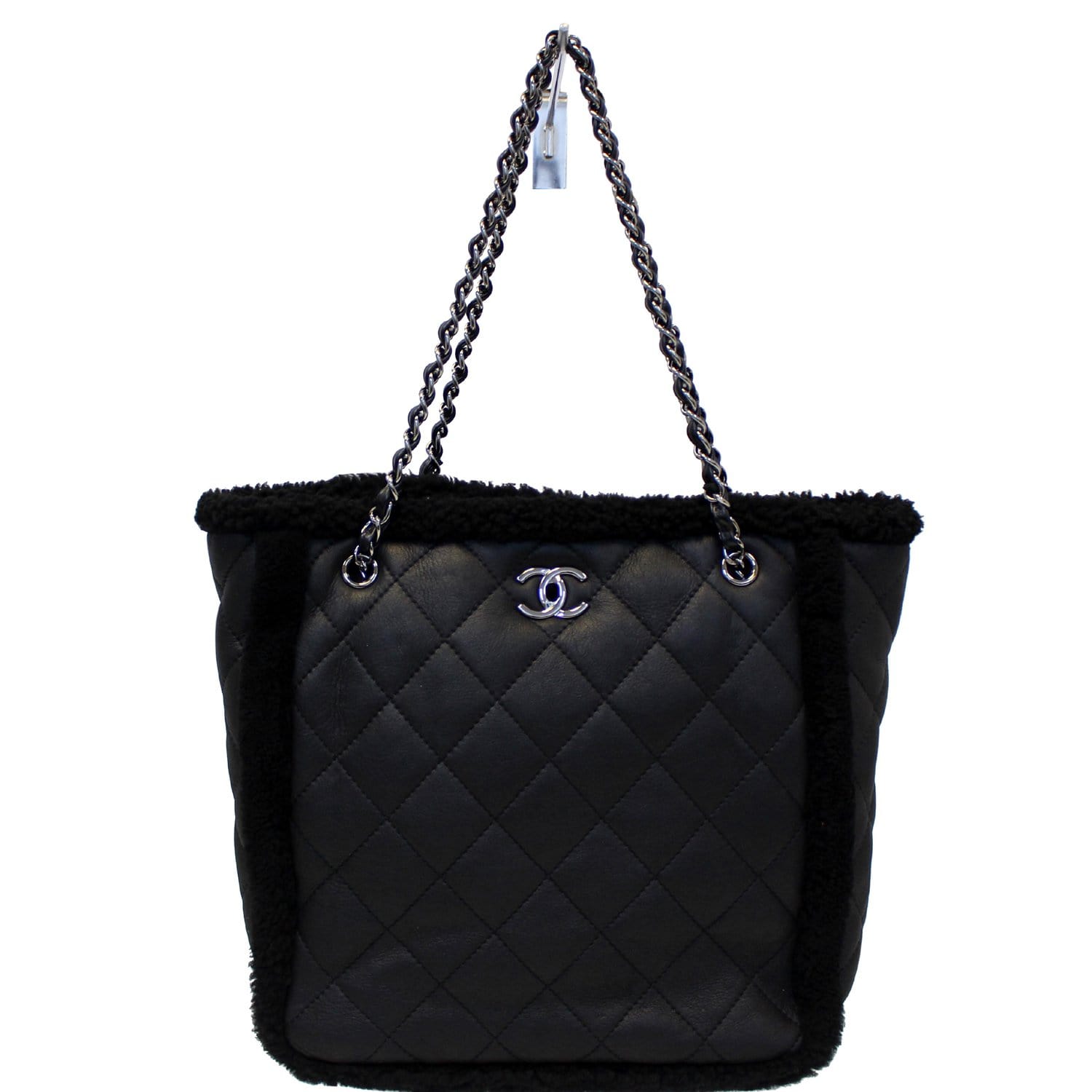 CHANEL Mixed Fibers Small Deauville Tote Beige Black 1030469