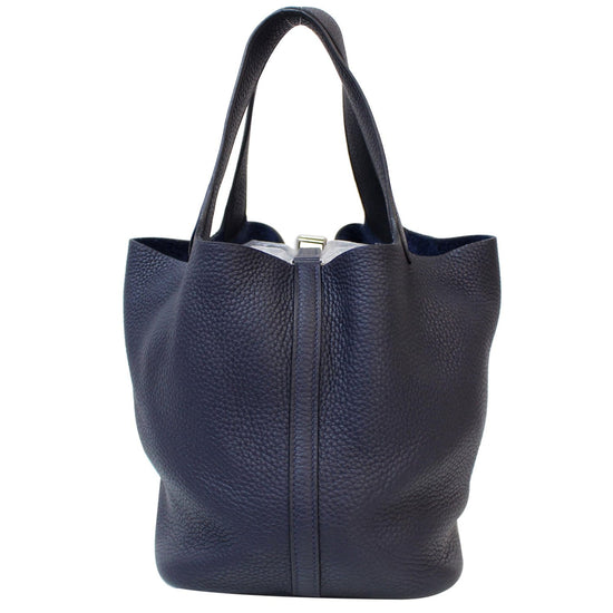 2016 Hermes Blue Zellige Taurillion Clemence Picotin 22 MM Bag at 1stDibs