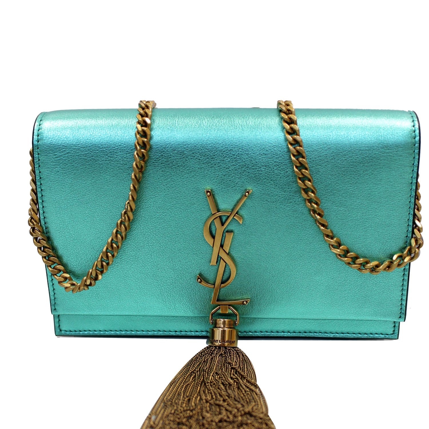 teal ysl bag